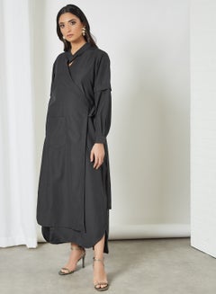 7EVENTY3 Belted Wrap Dress Black  - Image 3