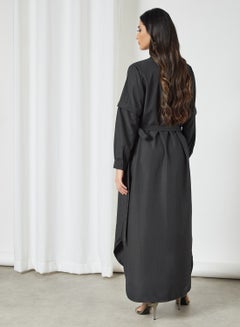 7EVENTY3 Belted Wrap Dress Black  - Image 4