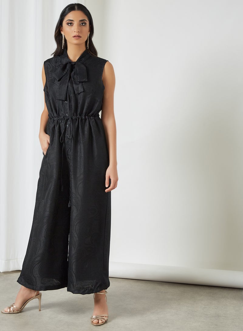 7EVENTY3 Jacquard Jumpsuit and Jacket Set Black  - Image 2