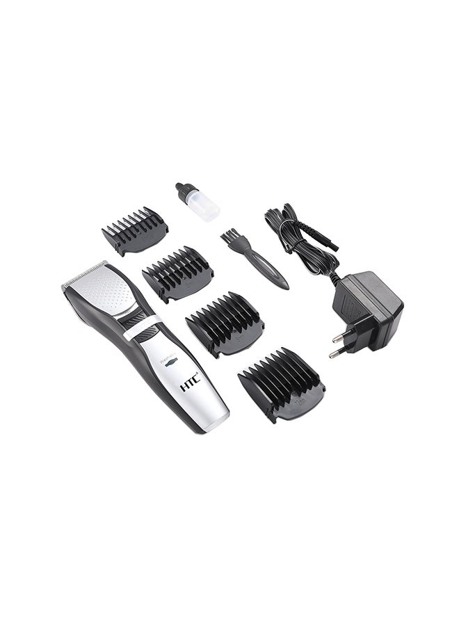 HTC - Wireless Rechargable High Professinal Hair Clipper AT-729 Silver 500grams - Image 1