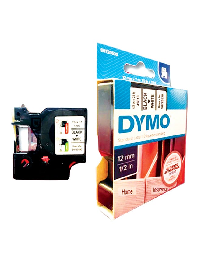 دايمو شريط ملصقات تسمية D1 كتابة باللون الأسود على خلفية لون أبيض - Image 2