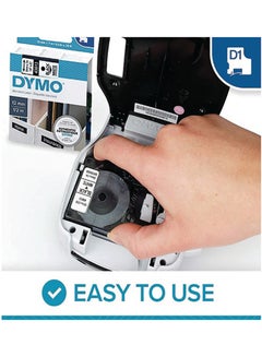 Dymo D1 Label Cassette Black On White  - Image 3