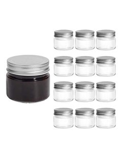 XiuWoo 12-Piece Mason Jar with Airtight Metal Regular Lid Clear/Silver 