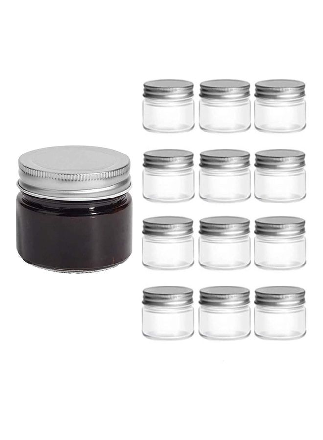 XiuWoo - 12-Piece Mason Jar with Airtight Metal Regular Lid Clear/Silver - Image 1
