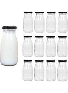 12-Piece Empty Juice Glass Bottle with Lid Clear 300ml - v1619774874/N47067789A_1