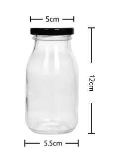 12-Piece Empty Juice Glass Bottle with Lid Clear 300ml - v1619774874/N47067789A_2