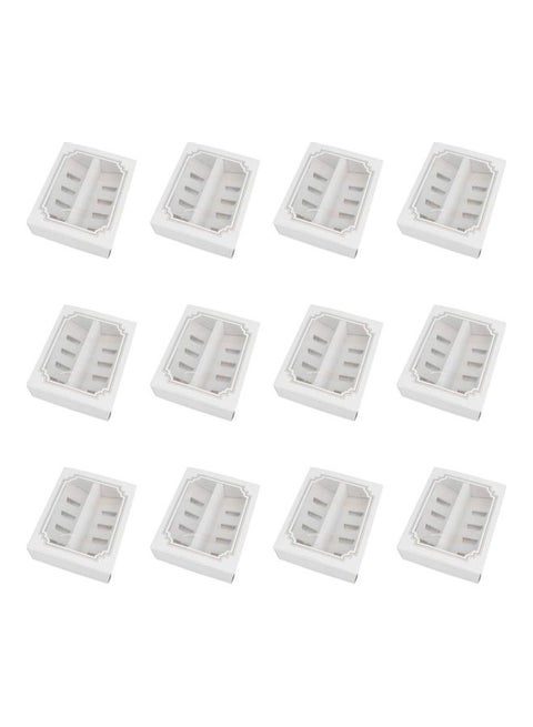 12-Piece Macaron Box White/Clear