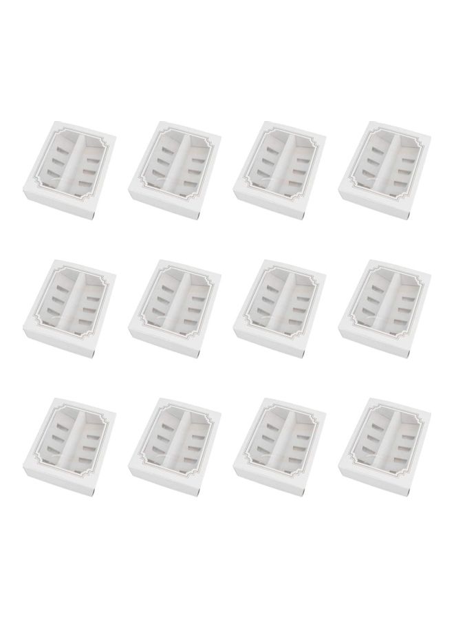XiuWoo - 12-Piece Macaron Box White/Clear - Image 1