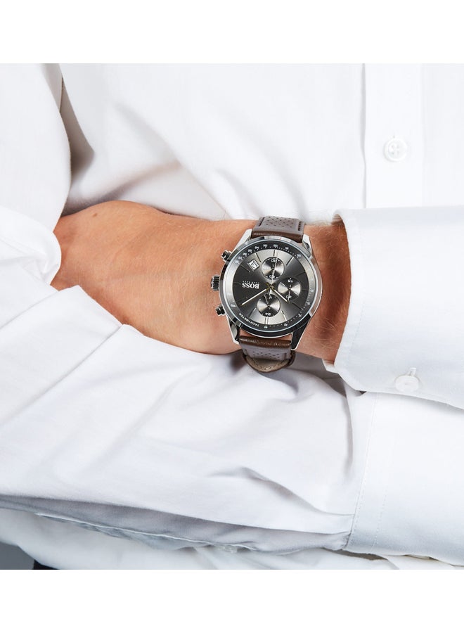 Men's Leather Chronograph Wrist Watch 1513476