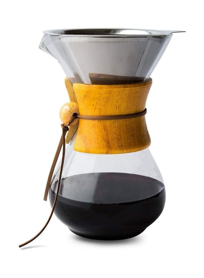 XiuWoo Glass Coffee Carafe with Filter Clear/Silver  - Image 1