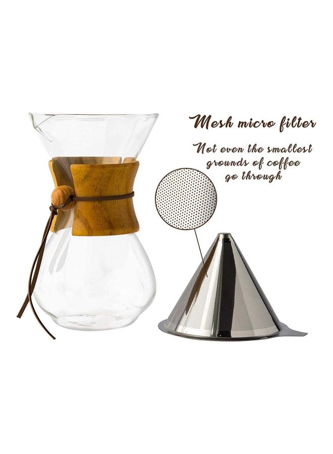 XiuWoo Glass Coffee Carafe with Filter Clear/Silver  - Image 3
