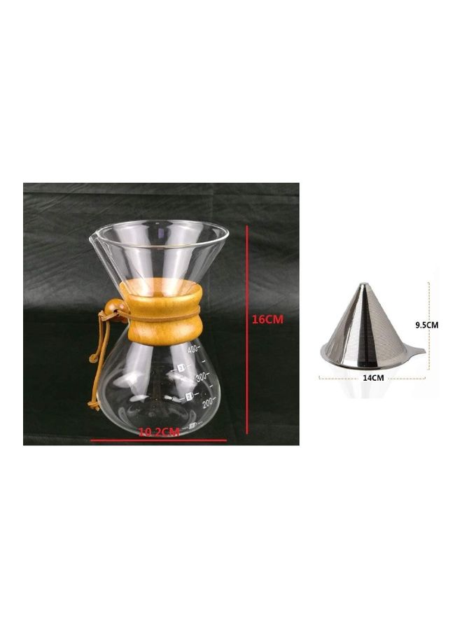 XiuWoo Glass Coffee Carafe with Filter Clear/Silver  - Image 4