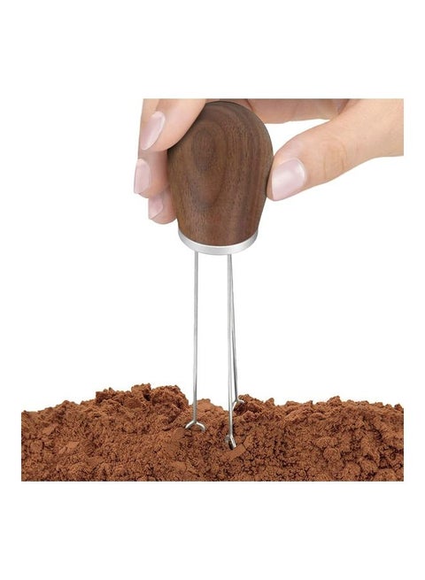 Wood Handle Needle Coffee Tamper Brown/Silver