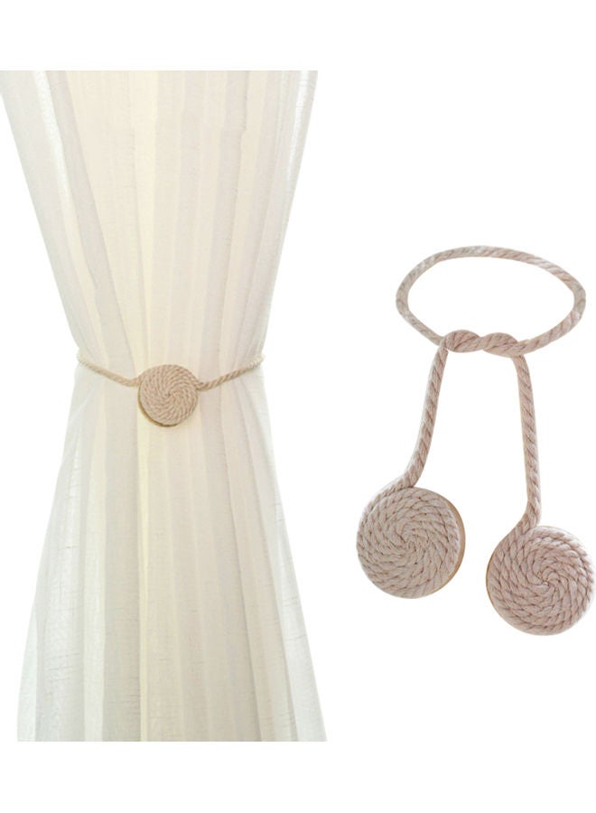 Magnetic Tieback Window Curtain Holder Beige 8.50x2.50x6.50cm  - Image 1