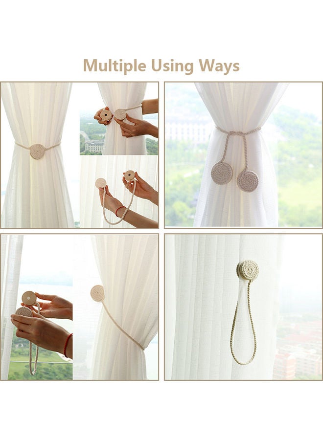 Magnetic Tieback Window Curtain Holder Beige 8.50x2.50x6.50cm  - Image 4