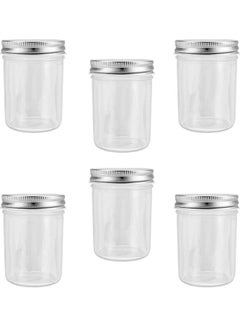 XiuWoo 6-Piece Glass Jar Set Clear/Silver  - Image 1
