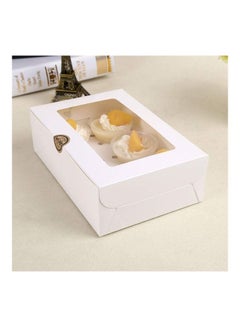XiuWoo 10-Piece 6-Cavity Cupcake Box Set White/Clear  - Image 4