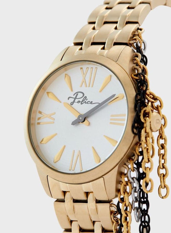 POLICE - Women's Vantaa Round Shape Stainless Steel Analog Wrist Watch 38 mm - Gold - P 16030BSG-04M - Image 1