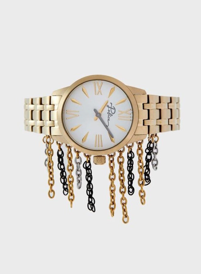 POLICE - Women's Vantaa Round Shape Stainless Steel Analog Wrist Watch 38 mm - Gold - P 16030BSG-04M - Image 1