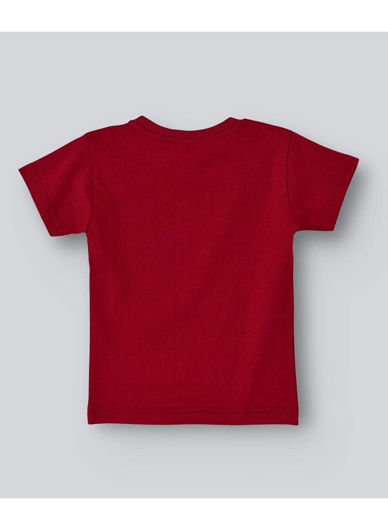 بيبي كلو تيشيرت بفتحة رقبة مستديرة وطبعة احتفالية كستنائي - Image 2