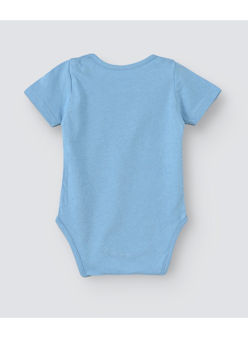 babyqlo Festive Printed Onesies Sky Blue  - Image 2