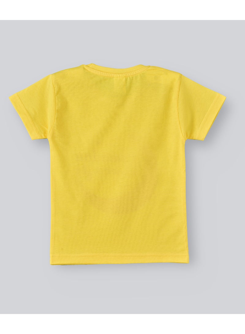 بيبي كلو تيشيرت بفتحة رقبة مستديرة وطبعة احتفالية أصفر - Image 2