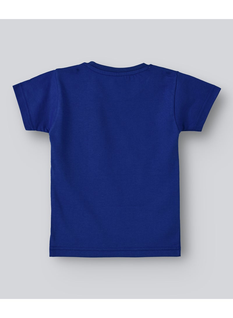 babyqlo Festive Print Crew Neck T-Shirt Blue - Image 2