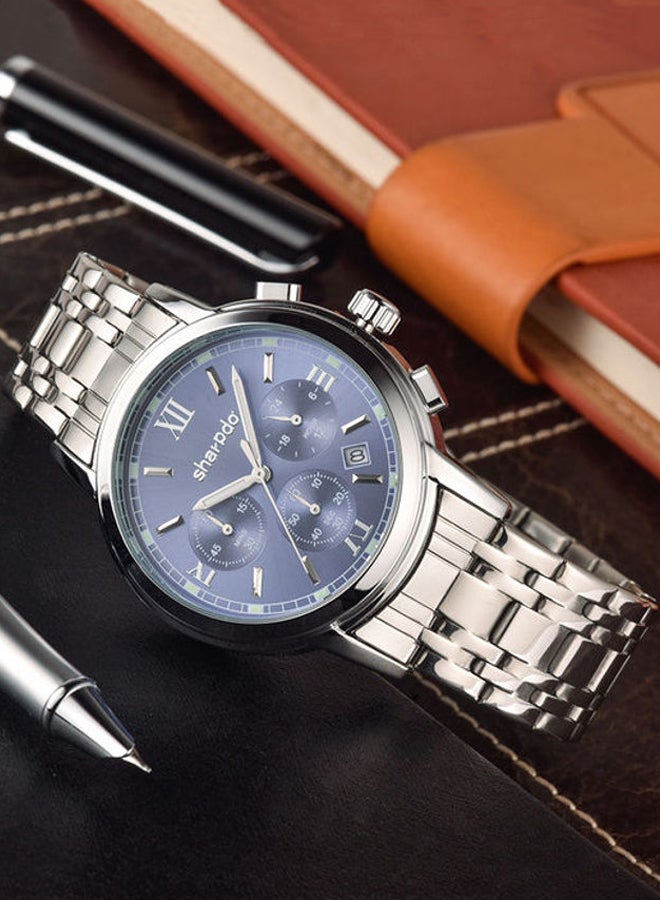 Sharpdo Men's Stainless Steel Chronograph Watch - 41 mm - Silver - Image 4