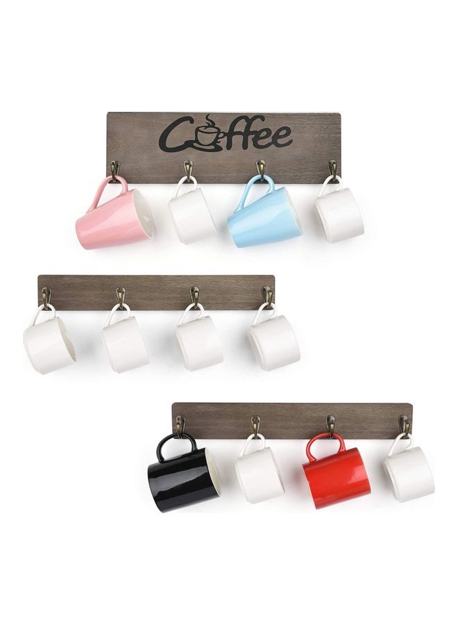 XiuWoo Wall Mounted Mug Rack Coffee Brown  - Image 1