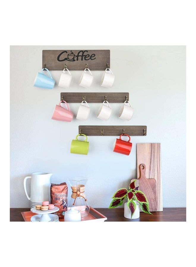 XiuWoo Wall Mounted Mug Rack Coffee Brown  - Image 2