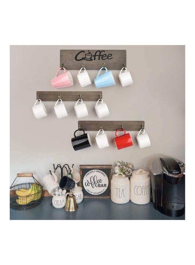 XiuWoo Wall Mounted Mug Rack Coffee Brown  - Image 3