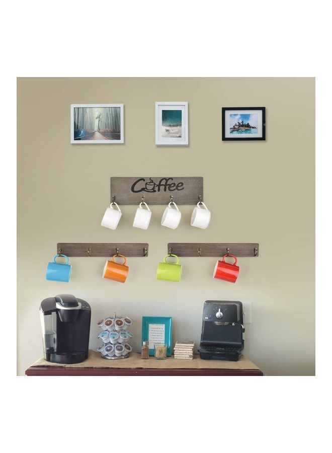XiuWoo Wall Mounted Mug Rack Coffee Brown  - Image 5