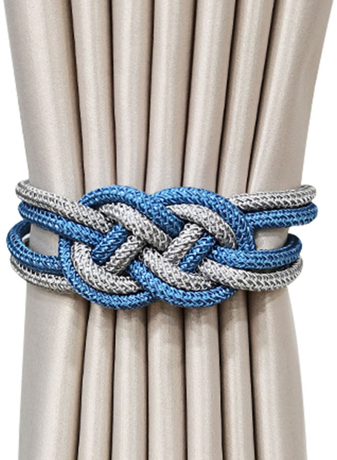 Magnetic Tieback Chinese Knot Window Curtain Holder Blue 28.00x5.00x12.00centimeter 