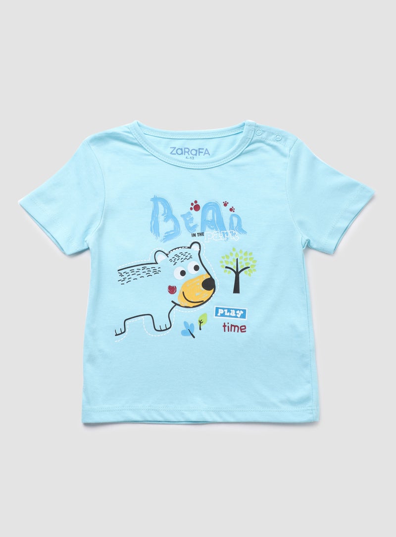 Zarafa Baby Boys Round Neck Short Sleeve T-Shirt Blue  - Image 1