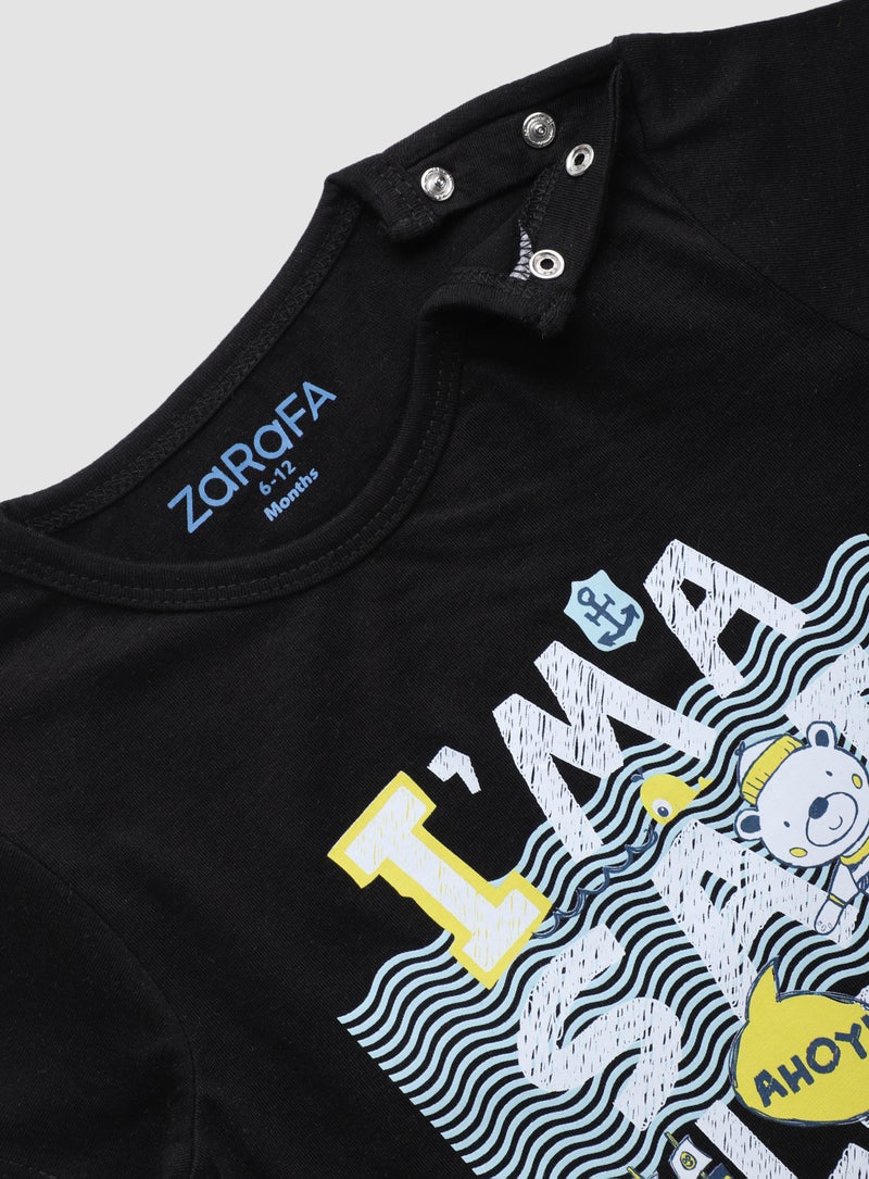 Zarafa Baby Boys Round Neck Short Sleeve T-Shirt Blue - Image 3