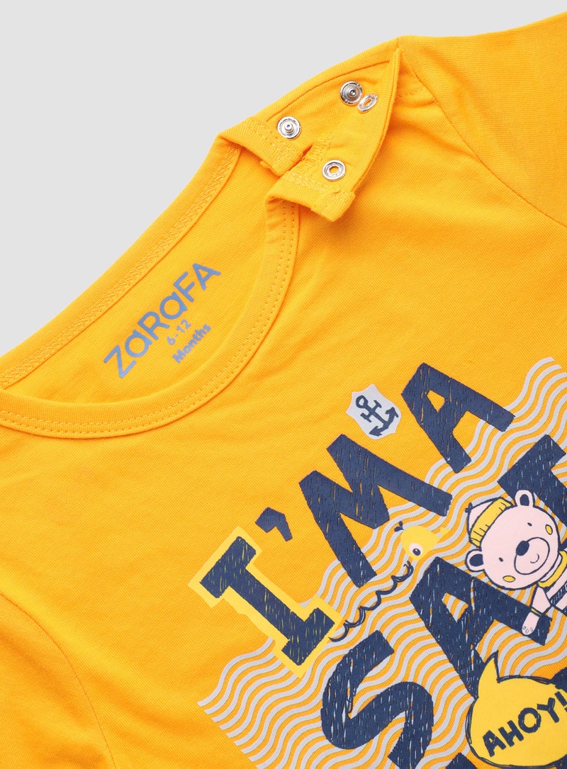 Zarafa Baby Boys Round Neck Short Sleeve T-Shirt Dark Blue - Image 3