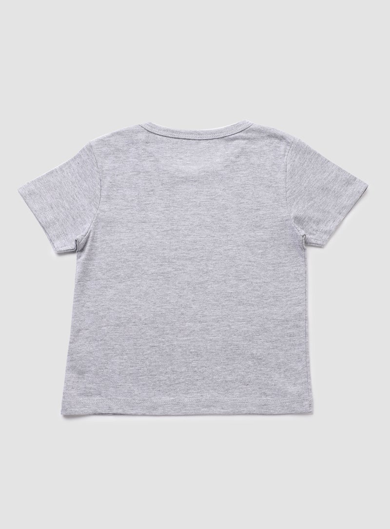 Zarafa Baby Boys Round Neck Short Sleeve T-Shirt Grey - Image 2
