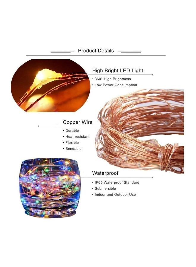 شو وو شريط إضاءة LED يعمل بالطاقة الشمسية للأماكن الخارجية متعدد الألوان - Image 3