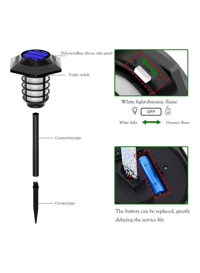 شو وو مصباح بإضاءة LED على شكل لهب يعمل بالطاقة الشمسية للأماكن الخارجية متعدد الألوان - Image 3