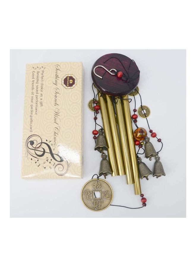 شو وو أجراس رياح برونزية مكونة من 4 أنابيب و5 أجراس للحديقة والفناء والأماكن الخارجية متعدد الألوان - Image 2