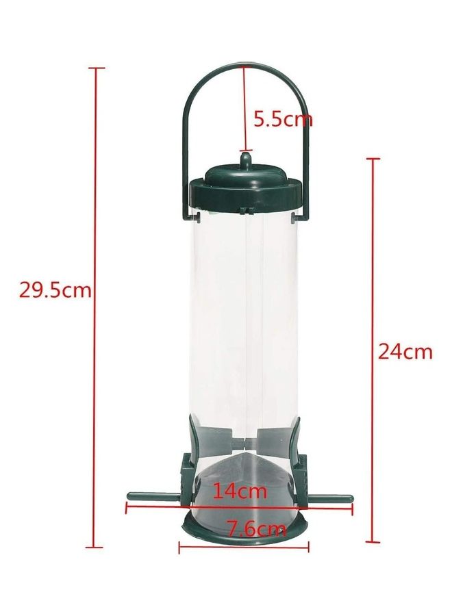 XiuWoo Hanging Bird Feeder Clear/Green One Size - Image 3