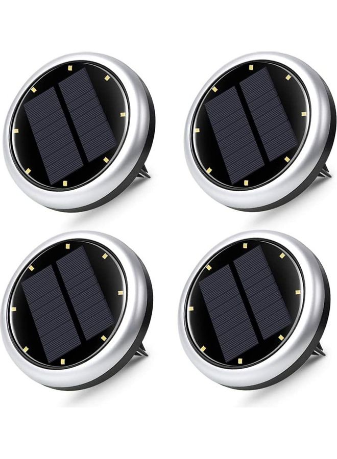XiuWoo 4-Pieces Outdoor Solar Ground Light Black/Silver - Image 1