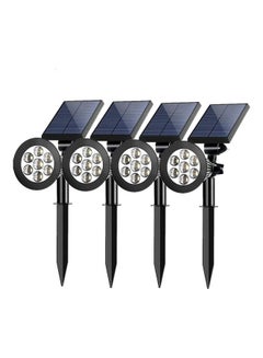 XiuWoo Pack of 4 Waterproof Outdoor Solar Spot Light Black/White  - Image 1