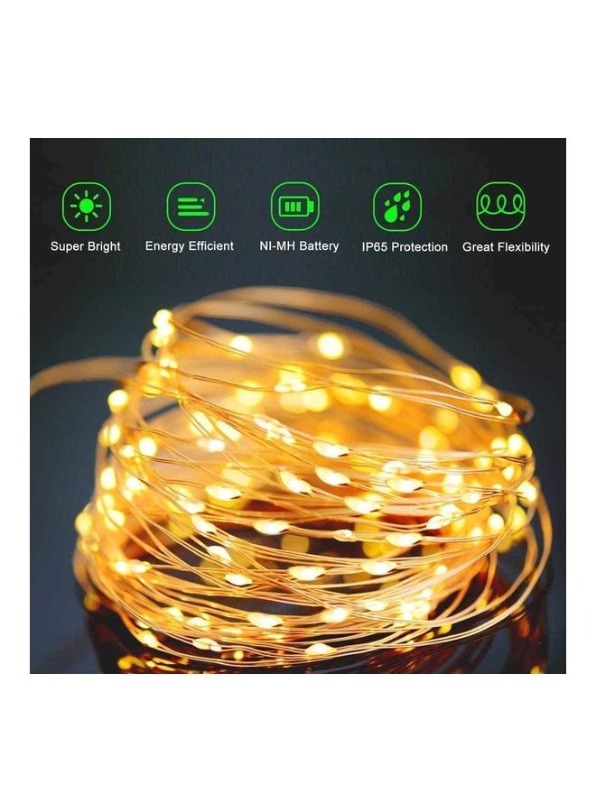 شو وو شريط إضاءة LED يعمل بالطاقة الشمسية للأماكن الخارجية أبيض دافئ - Image 2