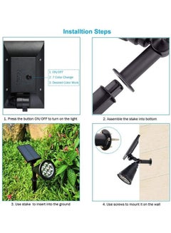XiuWoo Pack of 4 Waterproof Outdoor Solar Spot Light Multicolour  - Image 4