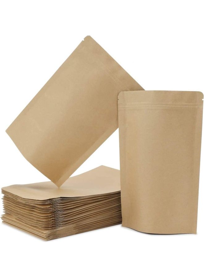 XiuWoo 50-Piece Self-Sealing Kraft Paper Bag Brown - Image 1