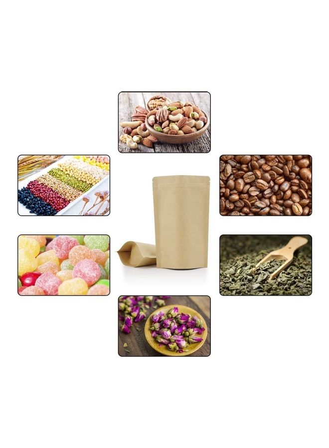 XiuWoo 50-Piece Self-Sealing Kraft Paper Bag Brown - Image 3