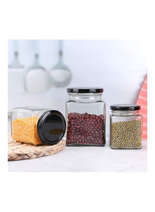 13-Piece Square Spice Jar Clear/Black 200ml - view 3