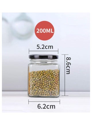 13-Piece Square Spice Jar Clear/Black 200ml - view 4