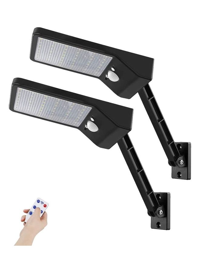 XiuWoo 2-Piece Outdoor Solar LED Street Light with Remote Control and Motion Sensor Black - Image 1